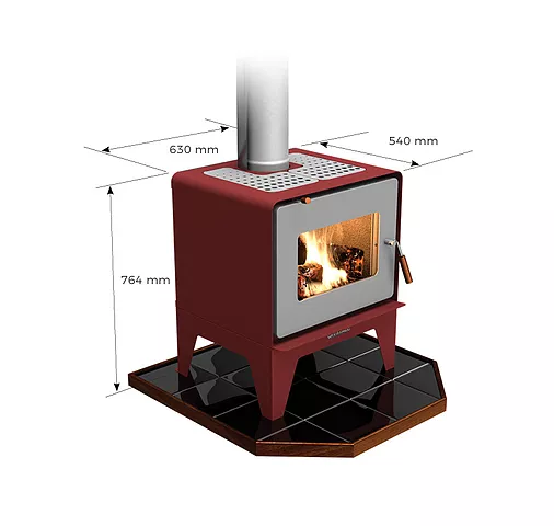 Woodsman Flare Red-Brown Legs Wood Burner
