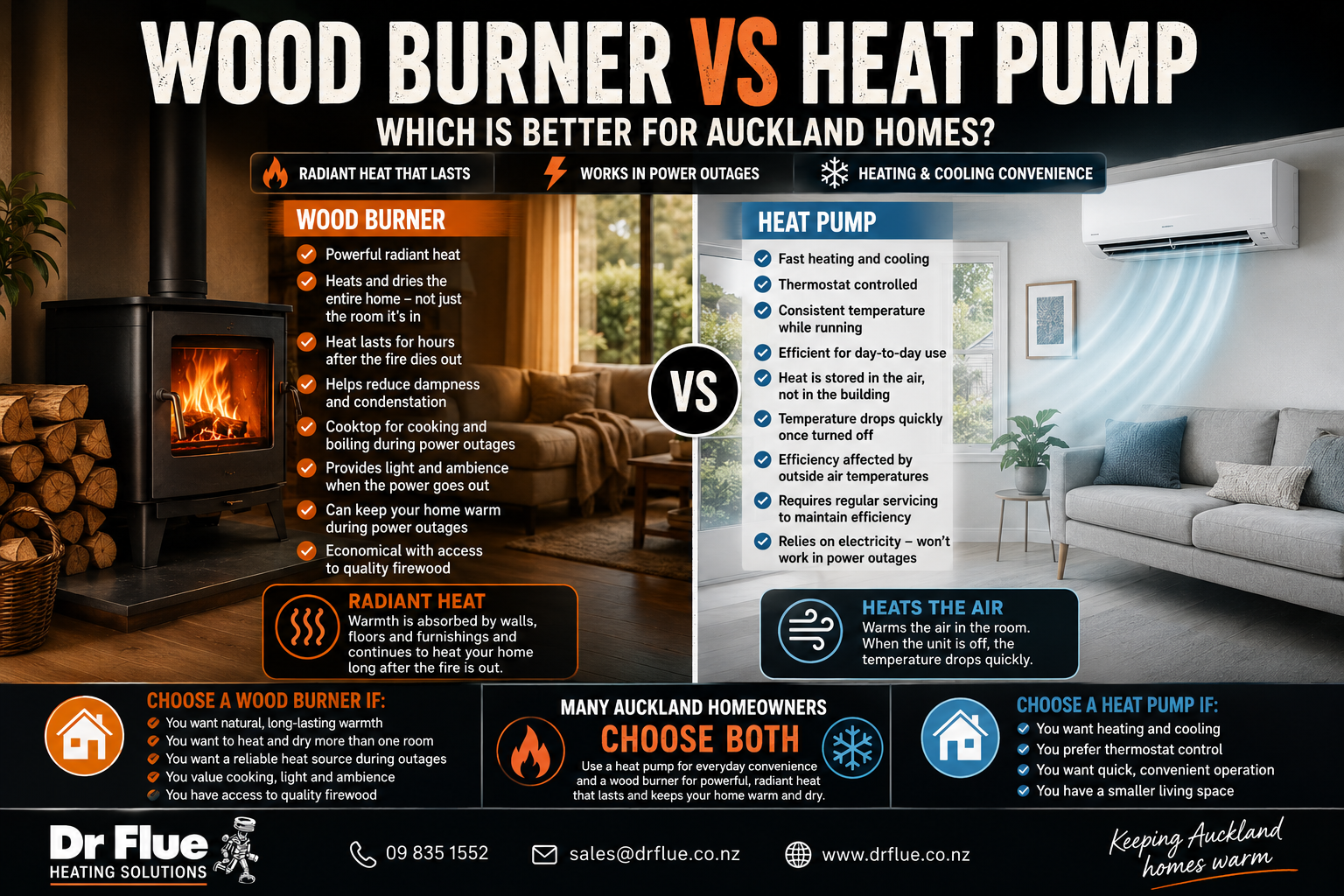 Wood Burner vs Heat Pump: Which Is Better for Auckland Homes?