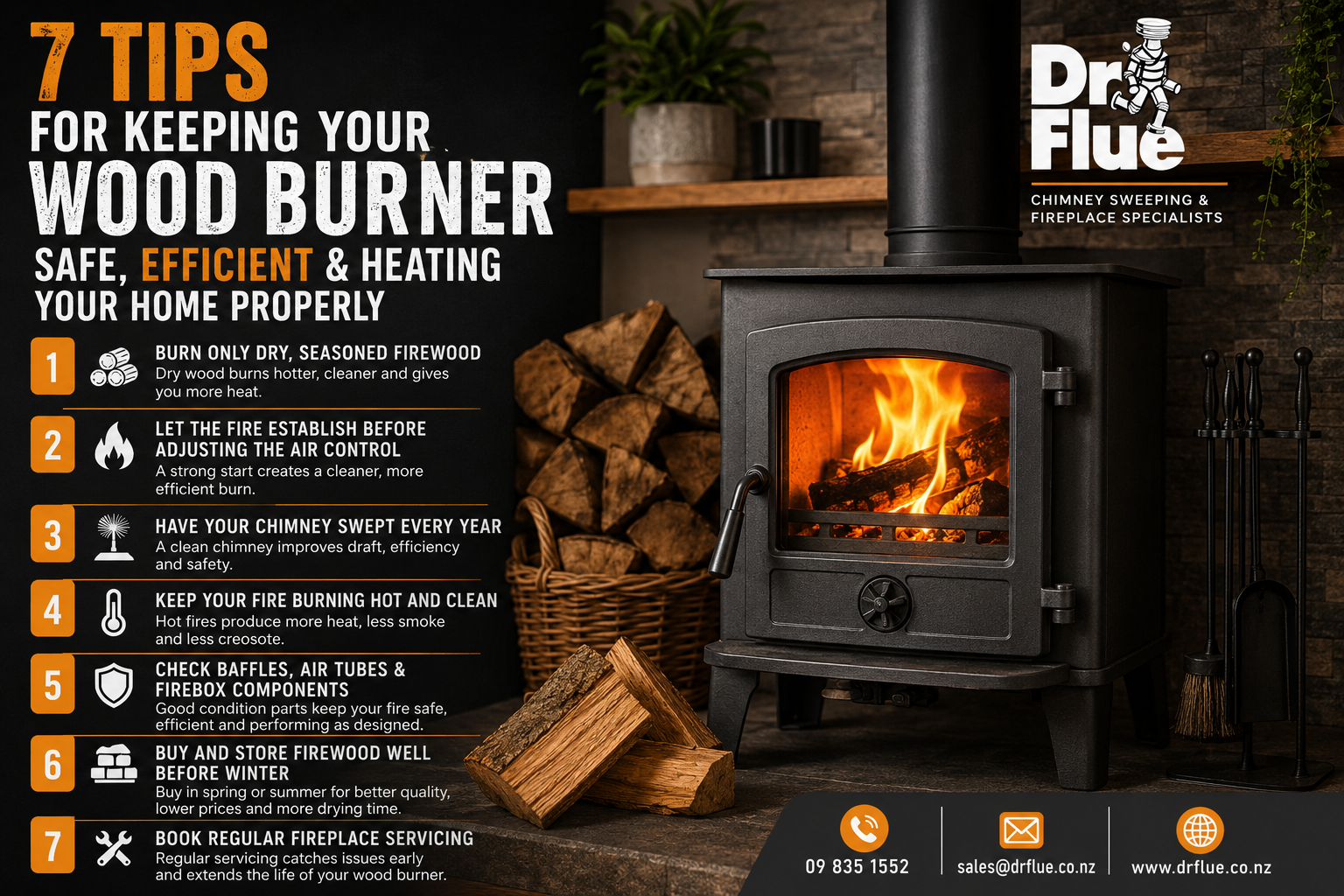7 Tips for Keeping Your Wood Burner Safe, Efficient and Heating Your Home Properly