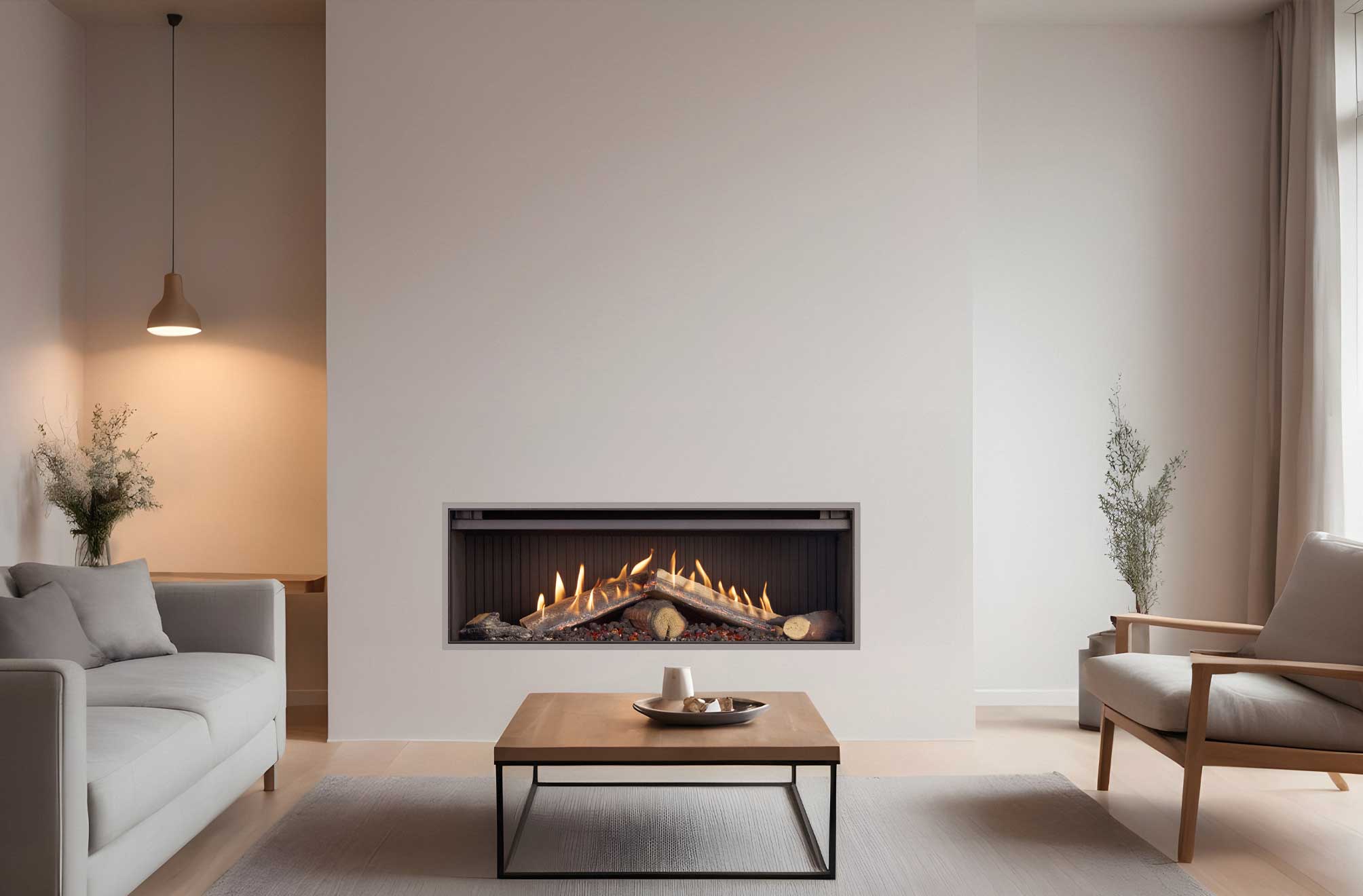 Rinnai Linear 1000 with FlameTech Gas Fire